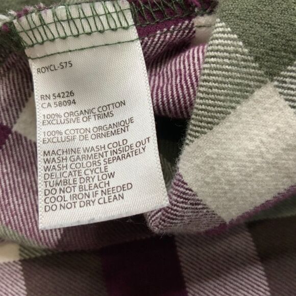ROYAL ROBBINS Plaid Flannel Organic Cotton Button Down Shirt Sz S - Picture 8 of 12